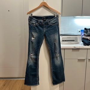 Silver low rise Tuesday jeans